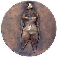 Lynn Chadwick RA [1914-2003] - Diamond - 1980 - bronze relief [double-sided]